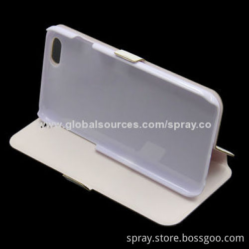 White Stand Folio Leather Cases for iPhone, Interior TPU/PC Holder with Magnetic Closure